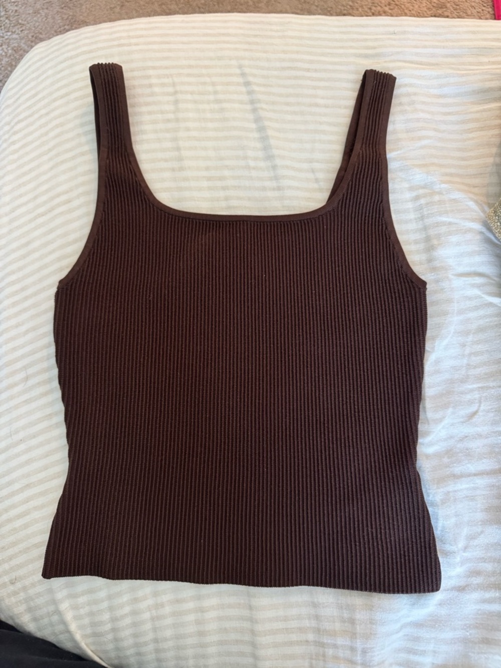 Aritzia Babaton Sculpt Knit Tank - Espresso